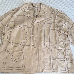 Totem Monogram Silk PJ Shirt